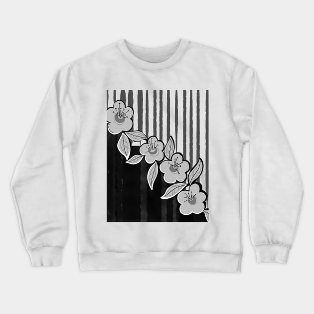 Pattern flowers black and white Crewneck Sweatshirt by ArtKsenia